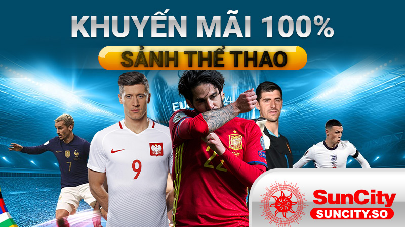 Khuyến mãi sảnh thể thao tặng 100% giá trị nạp